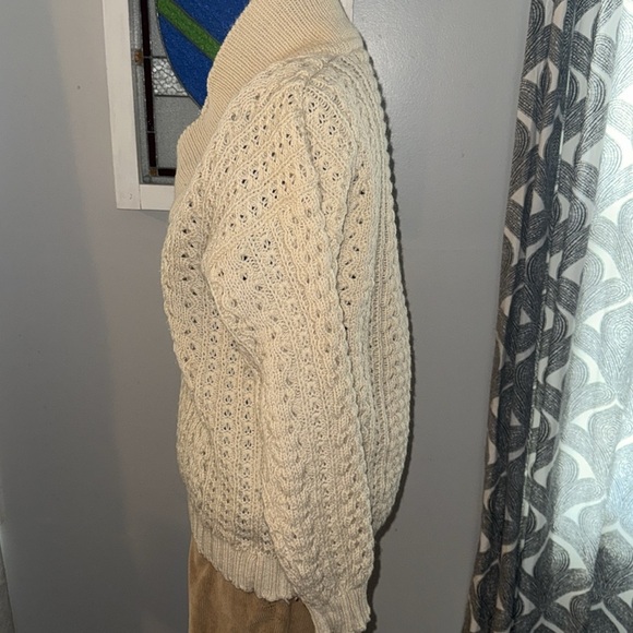 Vintage Quills Knit 100% Wool Irish Hand Knit Sweater - Picture 5 of 9